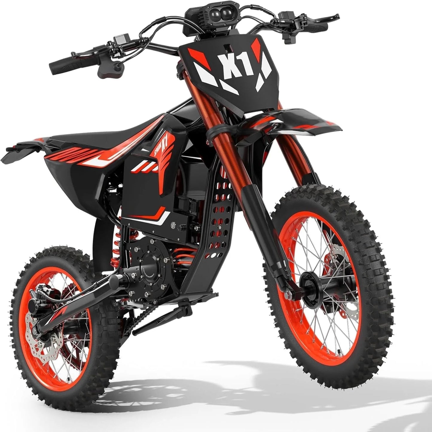 Electric Dirt Bike for Teens Adults, 4500W Peak Ebike, 60V 28.8Ah with 50MPH & 60Miles Electric Mountain Bikes, 14"/12" Off-Road Fat Tire E-Bike, Dual Hydraulic Brakes, Full Suspension, UL2849 by SGS