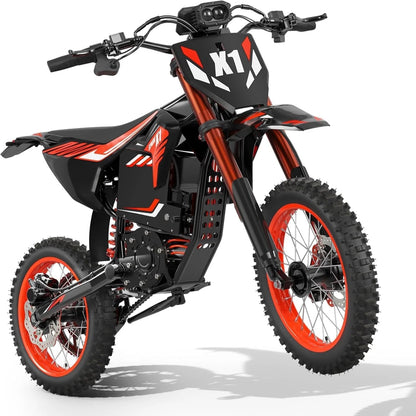 Electric Dirt Bike for Teens Adults, 4500W Peak Ebike, 60V 28.8Ah with 50MPH & 60Miles Electric Mountain Bikes, 14"/12" Off-Road Fat Tire E-Bike, Dual Hydraulic Brakes, Full Suspension, UL2849 by SGS