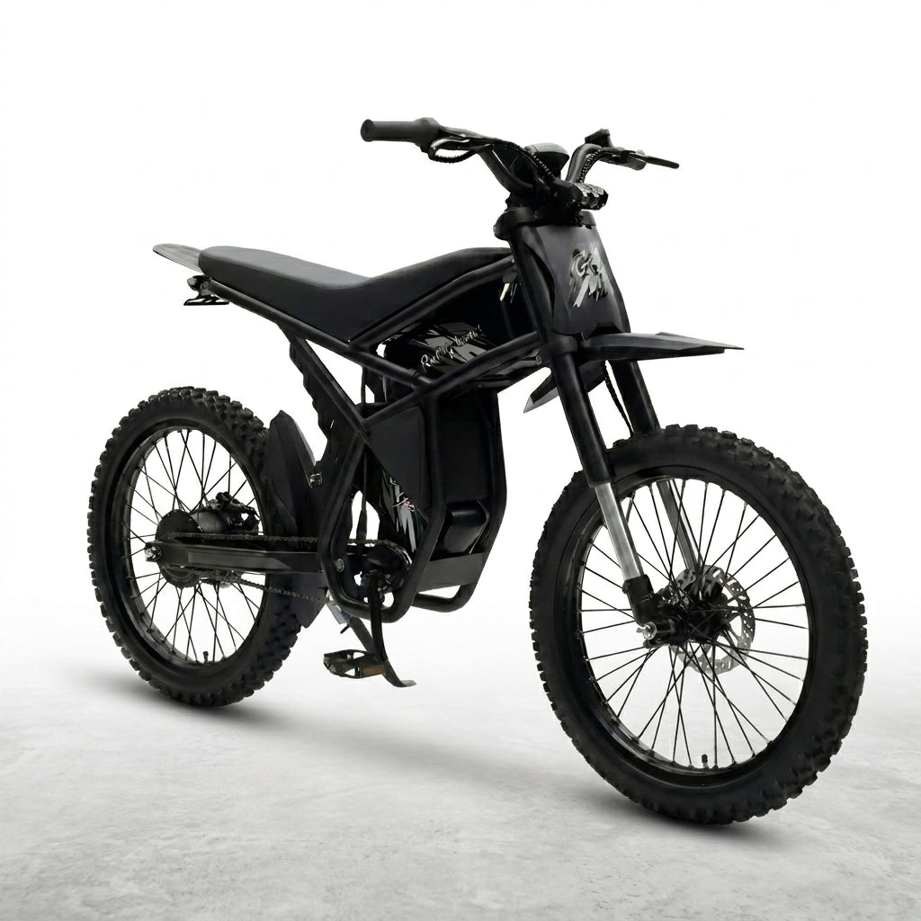 Electric Dirt Bike Built for Off-Road Adventure, 2000W Motor, Dual Batteries, Advanced Suspension — Studio Shot