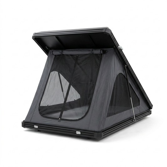 Roof Top Tent Hardshell Rooftop Tent for Van SUV Truck Car Overland Tent Camping for 2-3 Person with Ladder — Studio Shot
