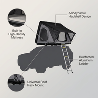 Roof Top Tent Hardshell Rooftop Tent for Van SUV Truck Car Overland Tent Camping for 2-3 Person with Ladder — infographic