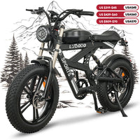 Electric Bike for Adults,1500W Peak,35Mph,48V 816Wh Battery,Max 75Miles Electric Motorcycle,20'' Fat Tire Dirt Bike,7-Speed Bike
